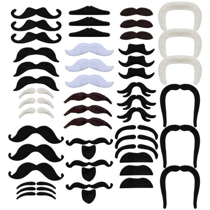 Halloween Fake Mustache & Beard Set – Costume Facial Hair for Adults, Funny Photo Booth Prop, Masquerade Party Supplies