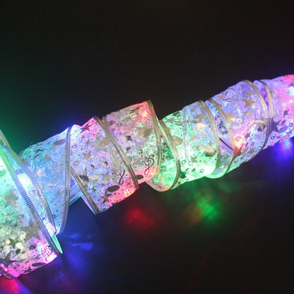 LED Flower Bouquet Gift Box with Ribbon Lights – Christmas String Lights, Twinkle Starry Fairy Lights for Bedroom, Closet & Holiday Decor (Gold/Silver/Red Ribbon, Warm/Colorful/White Light, USB/Battery, 0.5m-12m)