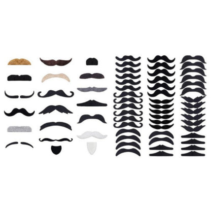 Halloween Fake Mustache & Beard Set – Costume Facial Hair for Adults, Funny Photo Booth Prop, Masquerade Party Supplies