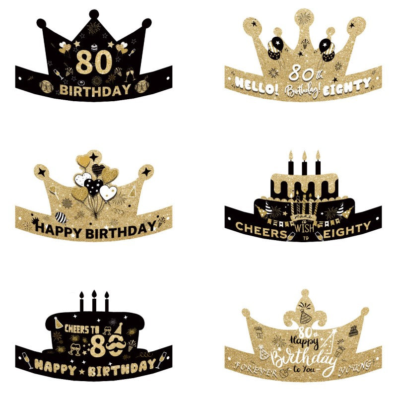 Black & Gold Birthday Hat for Ages 18-80 – Party Photo Prop for Scenes Decoration, Milestone Celebration & Festive Gatherings