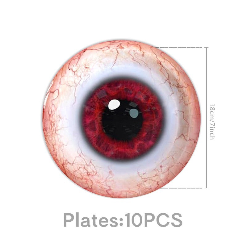 Big Eye Themed Party Decoration Set | Birthday & Halloween Supplies | Tableware & Garland Kit