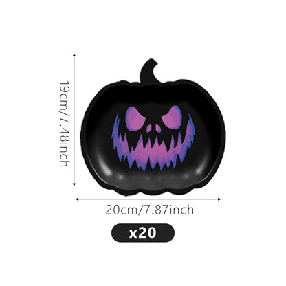 Purple Pumpkin Devil Halloween Party Set – Disposable Plates, Napkins & Cups for Spooky Birthday, Themed Celebration Supplies