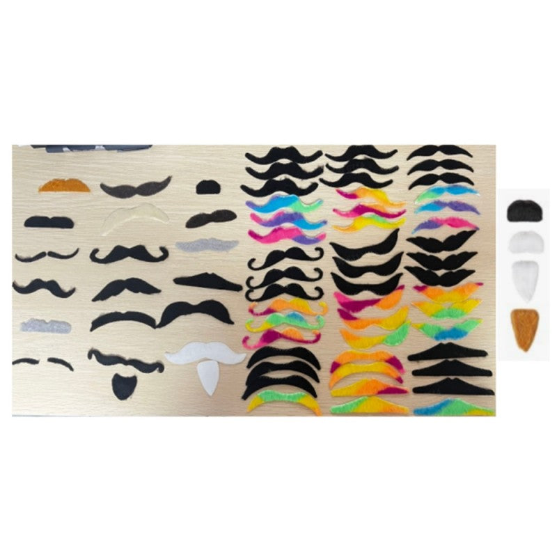 Halloween Fake Mustache & Beard Set – Costume Facial Hair for Adults, Funny Photo Booth Prop, Masquerade Party Supplies