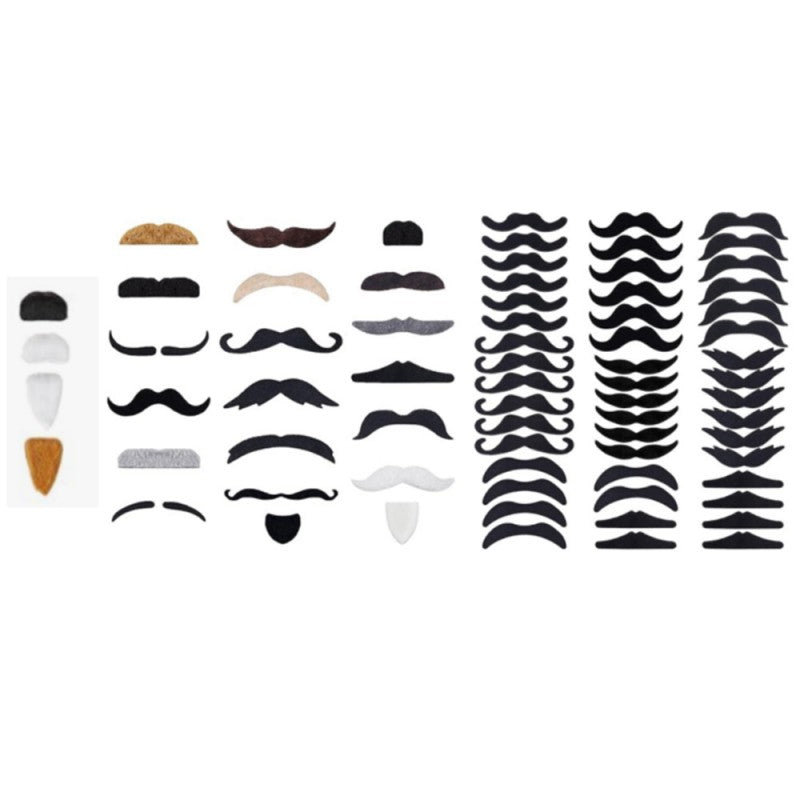 Halloween Fake Mustache & Beard Set – Costume Facial Hair for Adults, Funny Photo Booth Prop, Masquerade Party Supplies
