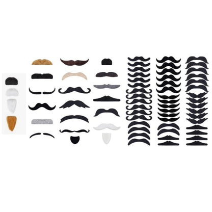 Halloween Fake Mustache & Beard Set – Costume Facial Hair for Adults, Funny Photo Booth Prop, Masquerade Party Supplies
