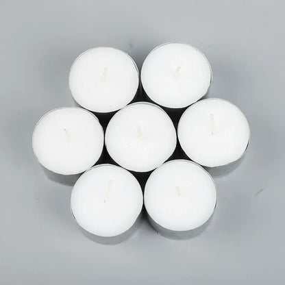 8h Paraffin tealight candles circular cluster arrangement top view