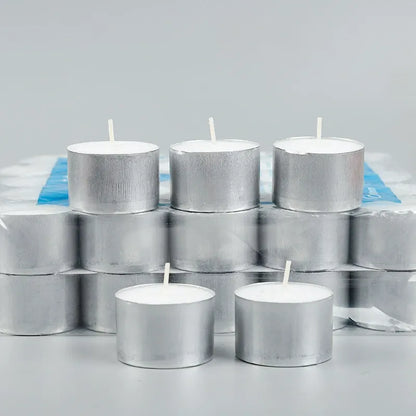 8h Paraffin tealight candles multi-tier stacked arrangement