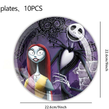 Spooky Night Halloween Party Set – Disposable Plates, Cups & Bunting Banner for Haunted House, Themed Celebration & Tableware (7″/9″ Plates, Cups, Napkins, Tablecloth, Bunting, Backdrop, Gift Bags, Black Cutlery & Straws, Poster)