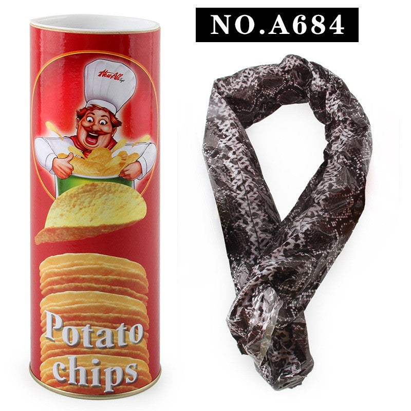 Prank Snake in a Pringles Can – Fake Jumping Serpent Toy for Halloween, Scary Practical Joke for Kids & Adults (A680-A685 Multiple Styles, Can Weight 86g-170g)