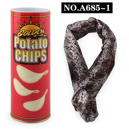 Prank Snake in a Pringles Can – Fake Jumping Serpent Toy for Halloween, Scary Practical Joke for Kids & Adults (A680-A685 Multiple Styles, Can Weight 86g-170g)