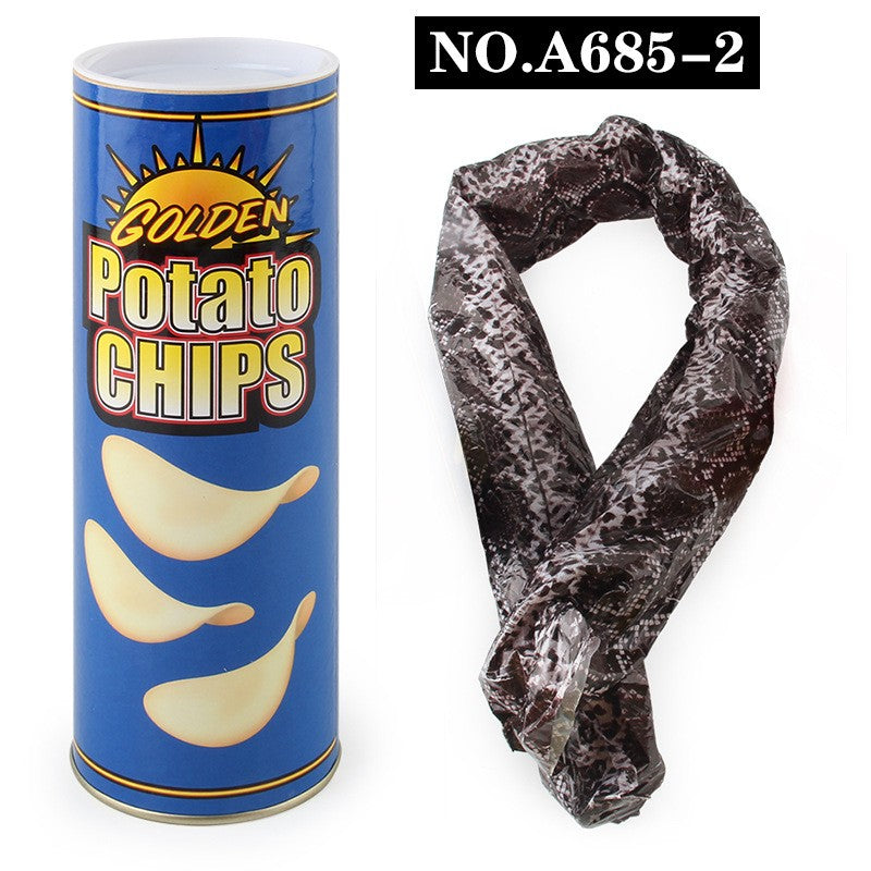 Prank Snake in a Pringles Can – Fake Jumping Serpent Toy for Halloween, Scary Practical Joke for Kids & Adults (A680-A685 Multiple Styles, Can Weight 86g-170g)