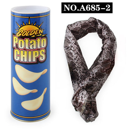 Prank Snake in a Pringles Can – Fake Jumping Serpent Toy for Halloween, Scary Practical Joke for Kids & Adults (A680-A685 Multiple Styles, Can Weight 86g-170g)