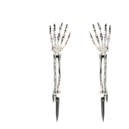 Halloween Skeleton Hands Prop | Plastic Bone Hands for Yard & Haunted House | Pair (Left+Right)
