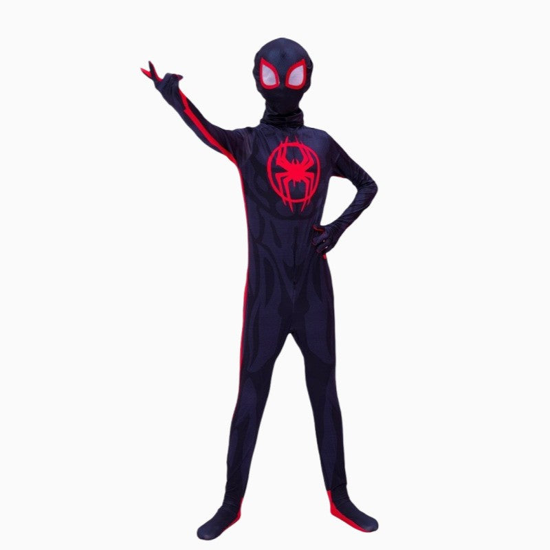 Spider-Man Far From Home Costume – Miles Morales Style Bodysuit for Men, Women, Boys & Girls, Halloween Superhero Outfit (Iron Spider/Amazing/No Way Home/Black/Symbiote/Spider-Gwen/Muscular/Black Panther, Sizes 100-190cm)