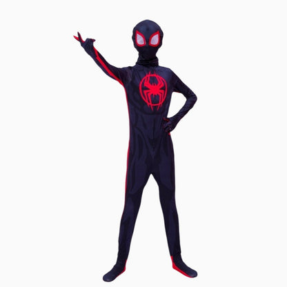 Spider-Man Far From Home Costume – Miles Morales Style Bodysuit for Men, Women, Boys & Girls, Halloween Superhero Outfit (Iron Spider/Amazing/No Way Home/Black/Symbiote/Spider-Gwen/Muscular/Black Panther, Sizes 100-190cm)