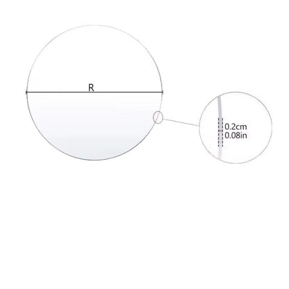 Acrylic cake guide disc - Diameter and edge thickness measurement diagram