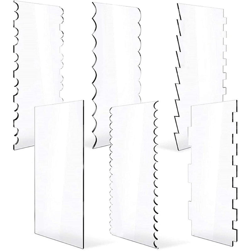 Acrylic cake edge scraper - Upright multi-patterned edge combs display