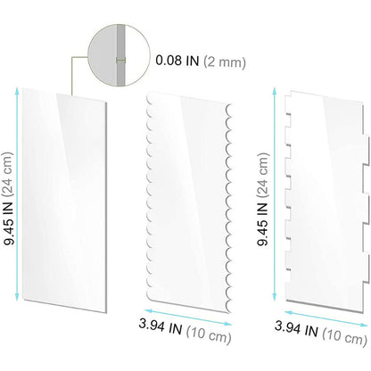 Acrylic cake edge scraper - Hanging hole scrapers with 2mm thickness callout