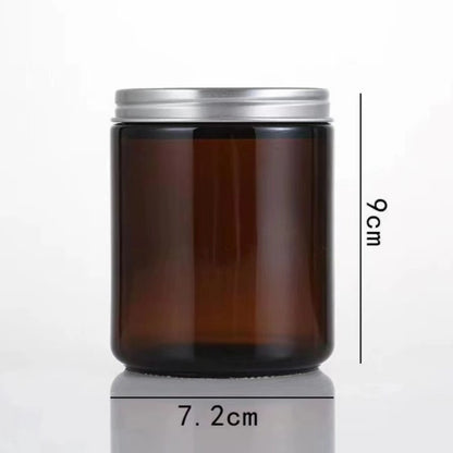 Amber glass jar 250g large capacity silver aluminum lid