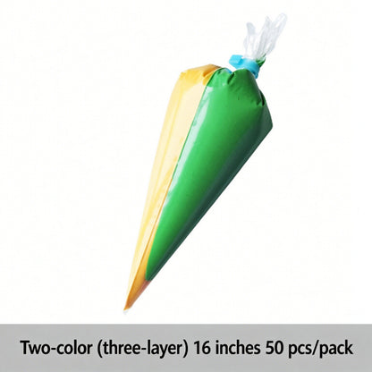 Disposable pastry piping bag - 16-inch dual-chamber two-color swirl bag