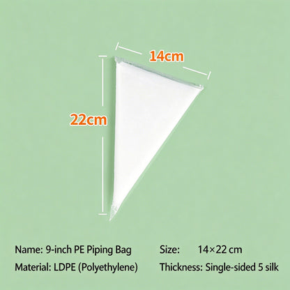 Disposable pastry piping bag - 9-inch 0.05mm thickness specification chart