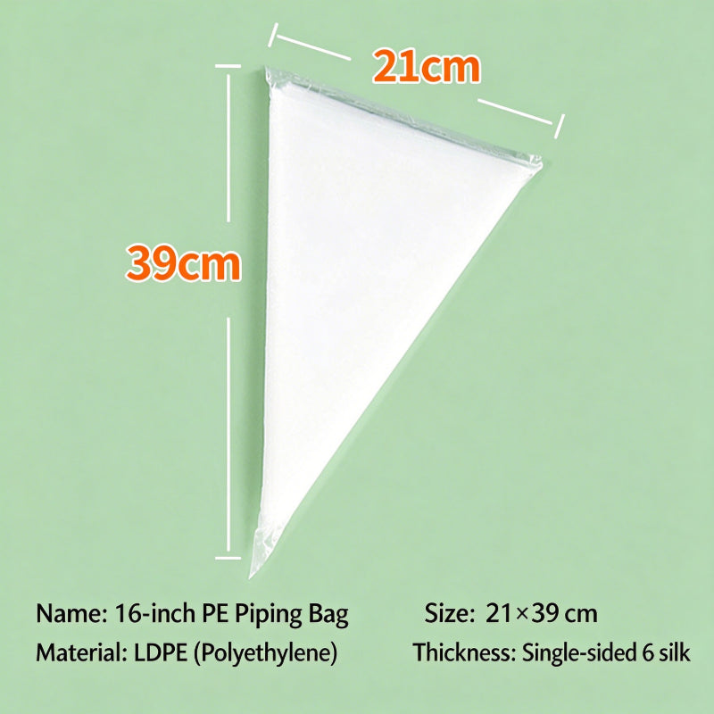 Disposable pastry piping bag - 16-inch 0.06mm thickness specification chart