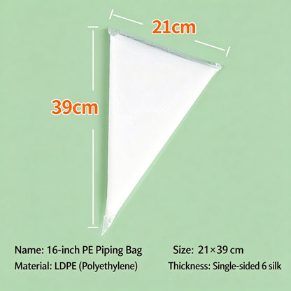 Disposable pastry piping bag - 16-inch 0.06mm thickness specification chart