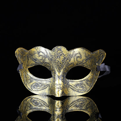 Venetian Vintage Mask for Halloween – Antique Carved Masquerade Mask, Adult & Child Party Prop for Fancy Dress Ball
