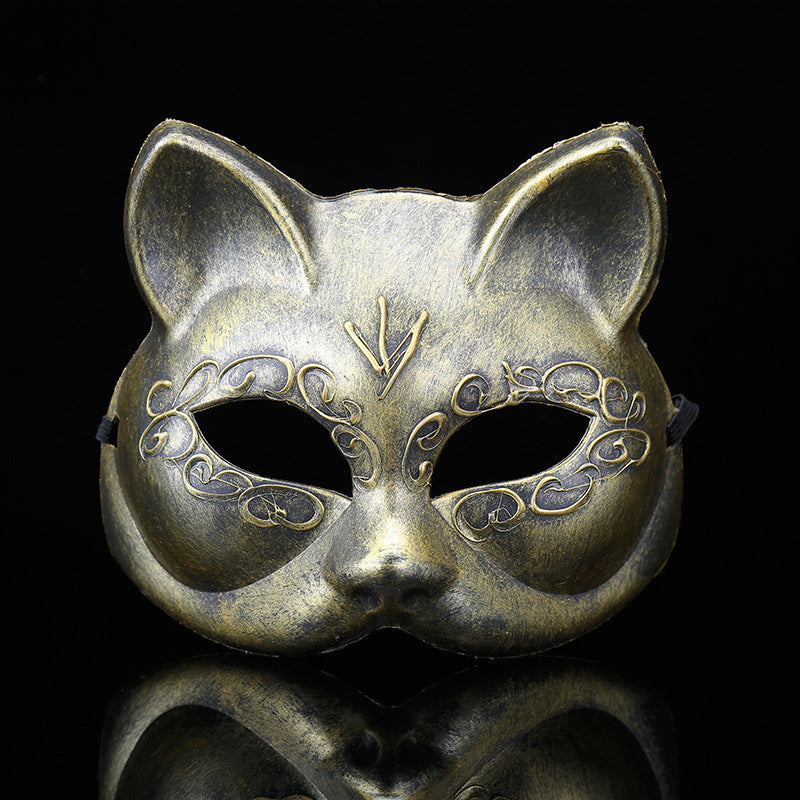 Venetian Vintage Mask for Halloween – Antique Carved Masquerade Mask, Adult & Child Party Prop for Fancy Dress Ball