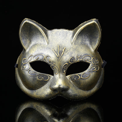 Venetian Vintage Mask for Halloween – Antique Carved Masquerade Mask, Adult & Child Party Prop for Fancy Dress Ball