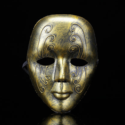 Venetian Vintage Mask for Halloween – Antique Carved Masquerade Mask, Adult & Child Party Prop for Fancy Dress Ball