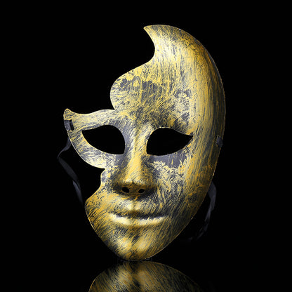Venetian Vintage Mask for Halloween – Antique Carved Masquerade Mask, Adult & Child Party Prop for Fancy Dress Ball