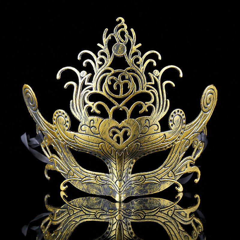 Venetian Vintage Mask for Halloween – Antique Carved Masquerade Mask, Adult & Child Party Prop for Fancy Dress Ball