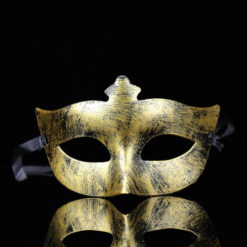 Venetian Vintage Mask for Halloween – Antique Carved Masquerade Mask, Adult & Child Party Prop for Fancy Dress Ball