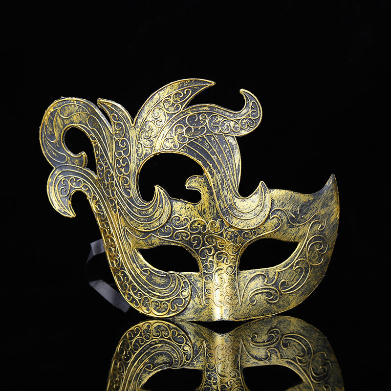 Venetian Vintage Mask for Halloween – Antique Carved Masquerade Mask, Adult & Child Party Prop for Fancy Dress Ball