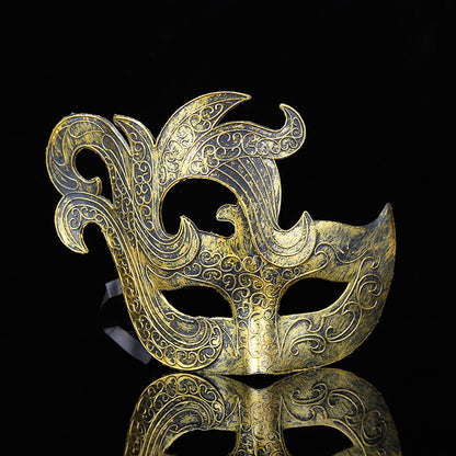 Venetian Vintage Mask for Halloween – Antique Carved Masquerade Mask, Adult & Child Party Prop for Fancy Dress Ball