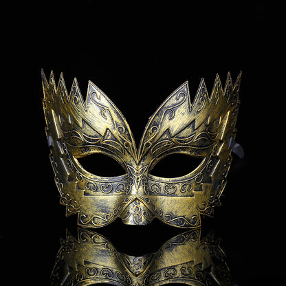Venetian Vintage Mask for Halloween – Antique Carved Masquerade Mask, Adult & Child Party Prop for Fancy Dress Ball