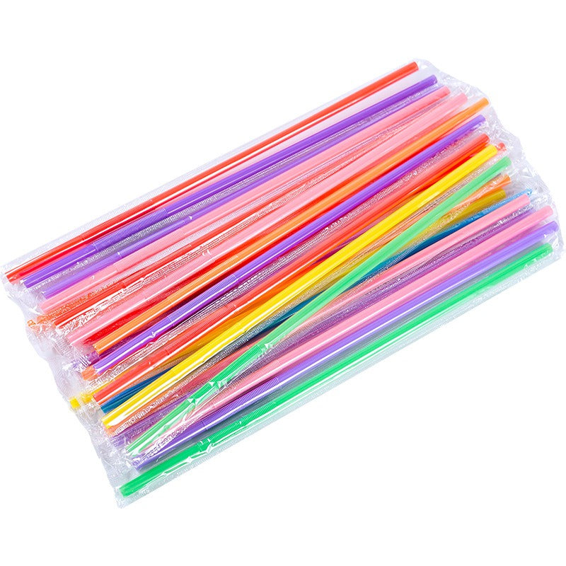 Bulk 26cm Artistic Plastic Straws-Double Bendy, Disposable & Portable for Juice & Cocktails