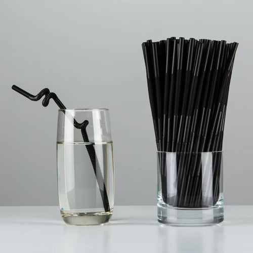 Bulk 26cm Artistic Plastic Straws-Double Bendy, Disposable & Portable for Juice & Cocktails