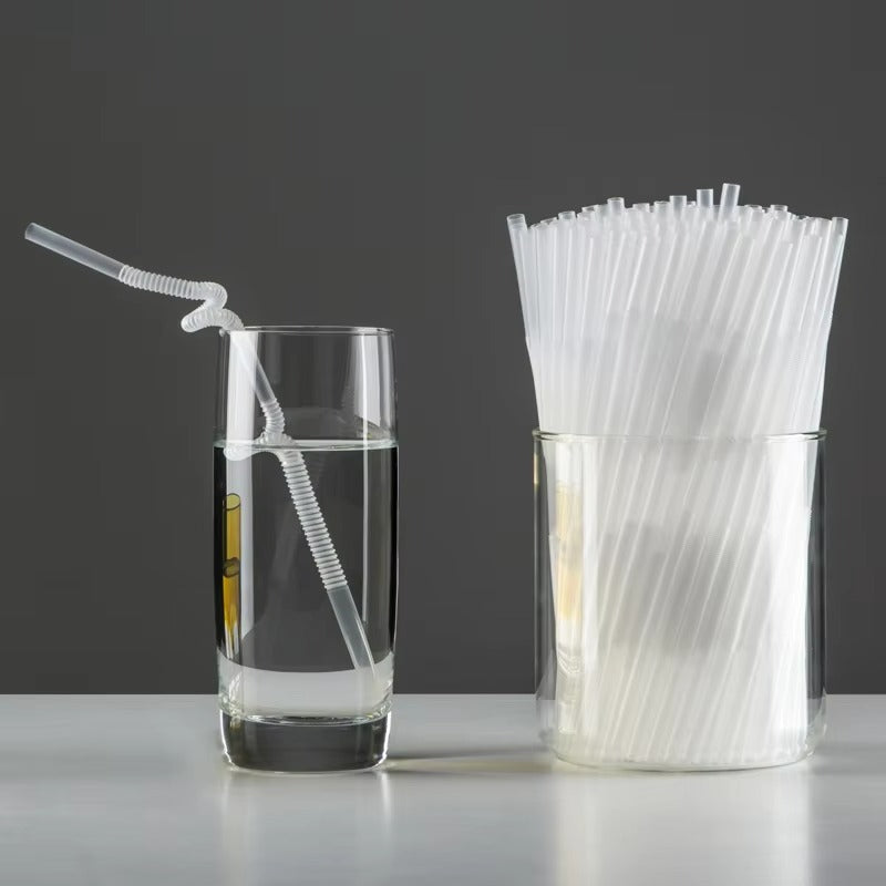 Bulk 26cm Artistic Plastic Straws-Double Bendy, Disposable & Portable for Juice & Cocktails