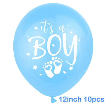 Gender reveal balloon light blue printed single latex display