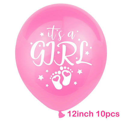 Gender reveal balloon pastel pink printed single latex display