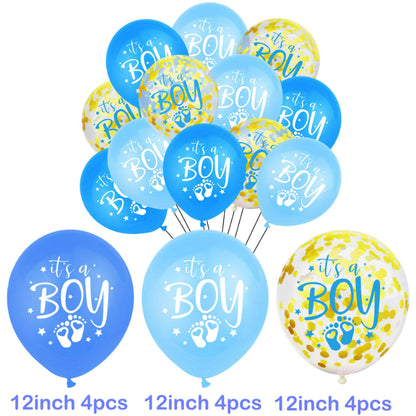 Gender reveal balloon blue confetti mixed bouquet pack arrangement