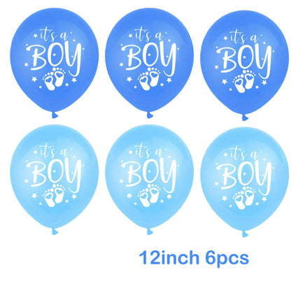 Gender reveal balloon navy and light blue printed set