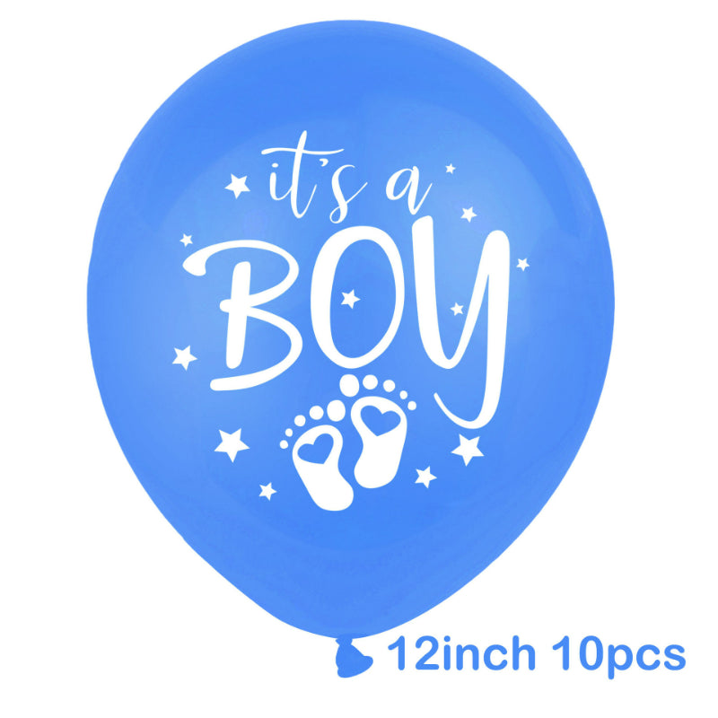 Gender reveal balloon navy blue printed single latex display