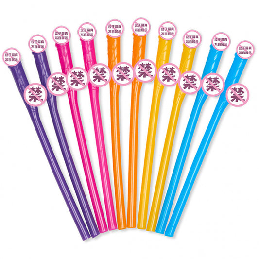 Bird Shaped Straws for Bachelorette Party – 10 Pack Multicolor Novelty Drinking Straws for Bar, Nightclub & Dance Party Supplies