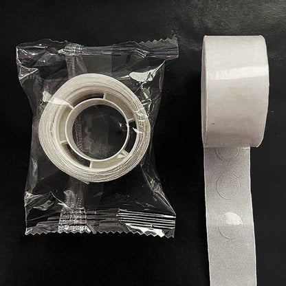 Balloon glue dots 100-count roll in clear transparent polybag packaging
