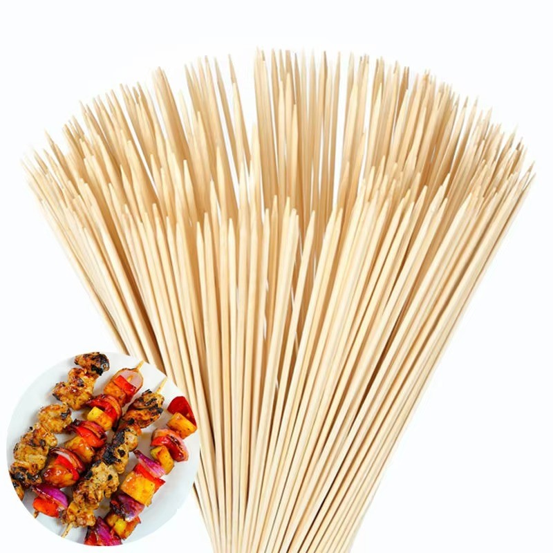 Bulk Disposable Bamboo Skewers - Food Safe Round Sticks for Barbecue & Catering