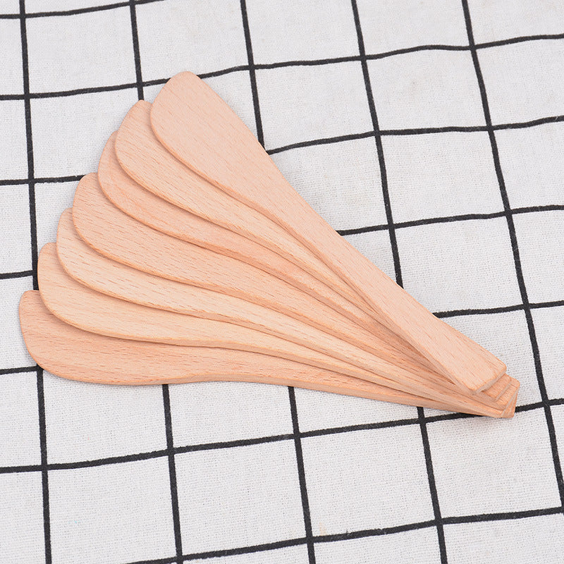 Dumpling filling spatula fanned stack wooden curved paddles