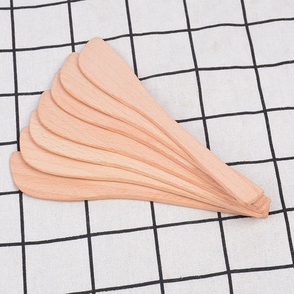 Dumpling filling spatula fanned stack wooden curved paddles